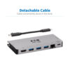 Tripp Lite series USB-C Dock - 4K HDMI, USB 3.x (5Gbps), USB-A/C Hub Ports, GbE, Memory Card, 100W PD Charging, Detachable Cord