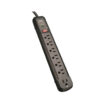 Tripp Lite series Protect It! 7-Outlet Surge Protector, 6 Right-Angle Outlets, 4 ft. (1.22 m) Cord, 1080 Joules, Diagnostic LED, Black Housing