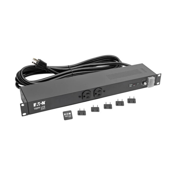 Tripp Lite series Isobar 12-Outlet Network Server Surge Protector, 15 ft. (4.57 m) Cord with 5-20P Plug, 3840 Joules, Diagnostic LEDs, 1U Rackmount
