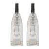 Tripp Lite series Cat6 Gigabit Snagless Slim UTP Ethernet Cable (RJ45 M/M), PoE, Black, 8-in. (20.32 cm)