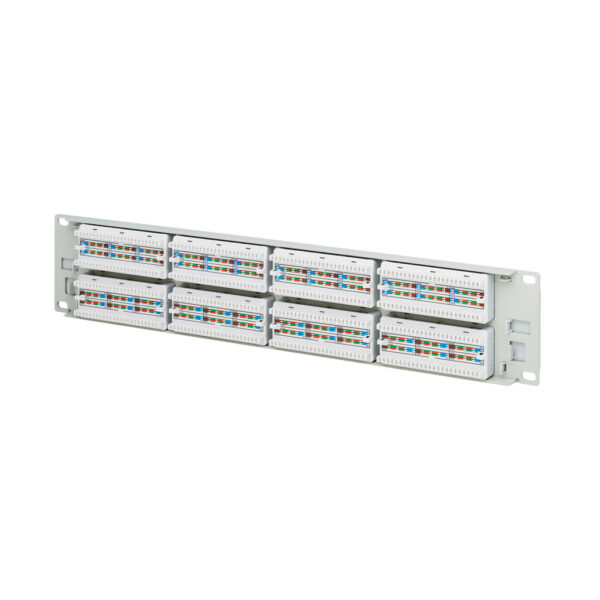 Tripp Lite series 48-Port Cat6 Patch Panel - 4PPoE Compliant, 110/Krone, 568A/B, RJ45 Ethernet, 2U Rack-Mount, White, TAA
