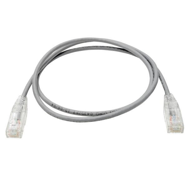 61cc64254bb7dd06f27e4bb2bdbcea71 Tripp Lite series Cat6 Gigabit Snagless Slim UTP Ethernet Cable (RJ45 M/M), PoE, Gray, 3 ft. (0.91 m)