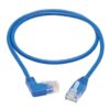 Tripp Lite series Right-Angle Cat6 Gigabit Molded Slim UTP Ethernet Cable (RJ45 Right-Angle M to RJ45 M), Blue, 3 ft. (0.91 m)