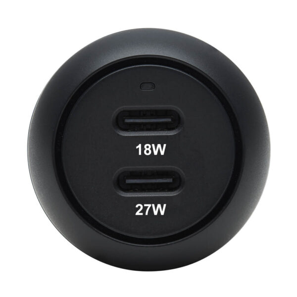 Tripp Lite series Dual-Port USB-C Car Charger with 45W PD Charging - USB-C (27W), USB-C (18W), Black