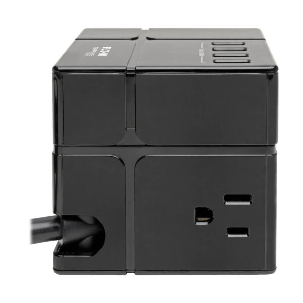 Tripp Lite series Protect It! 3-Outlet Power Cube Surge Protector - 6 USB-A Ports (7.2A Shared), 6 ft. (1.83 m) Cord, 540 Joules, Black