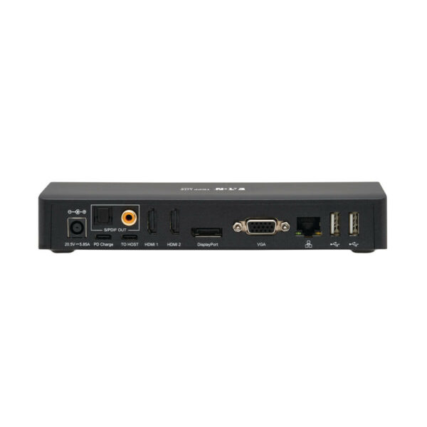 Tripp Lite USB-C Triple-Display Dock, 4K 60 Hz HDMI/DisplayPort, VGA, USB 3.2 Gen 2 Hub, GbE, 100W PD Charging, Antibacterial - U442AB-DOCK9