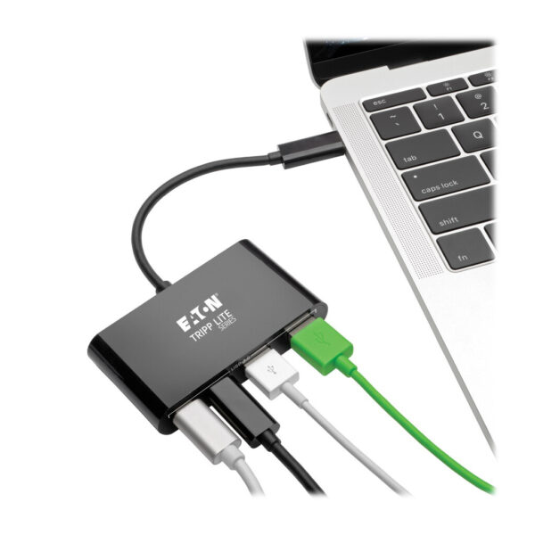62bb9956992360b908a66dee05f5fc21 Tripp Lite series 4-Port USB-C Hub, USB 3.x (5Gbps), 2x USB-A, 2x USB-C, Black