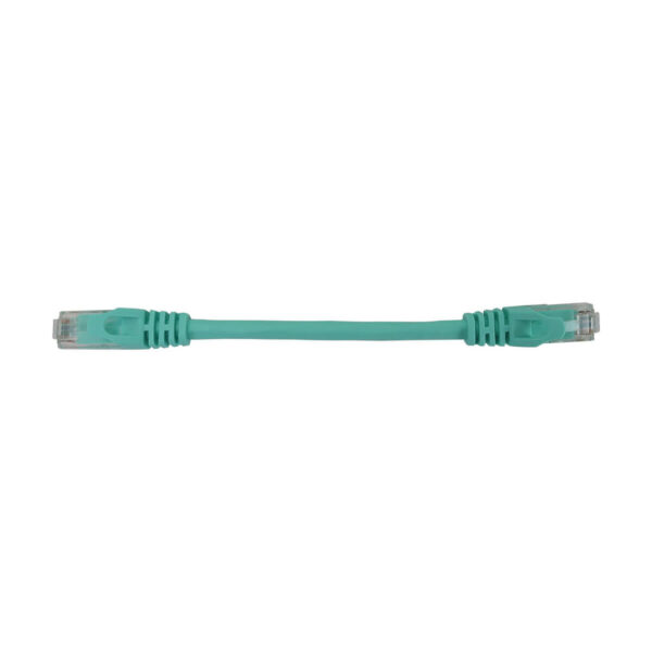 Tripp Lite series Cat6a 10G Snagless Molded UTP Ethernet Cable (RJ45 M/M), PoE, Aqua, 6 in. (15 cm)