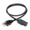 62e1829410f014b9f9492fb3fc70451c Tripp Lite series Desktop Computer AC Power Cable, NEMA 5-15P to C13 - 10A, 125V, 18 AWG, 3 ft. (0.91 m), Black