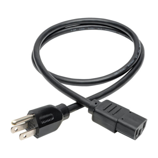 62e1829410f014b9f9492fb3fc70451c Tripp Lite series Desktop Computer AC Power Cable, NEMA 5-15P to C13 - 10A, 125V, 18 AWG, 3 ft. (0.91 m), Black