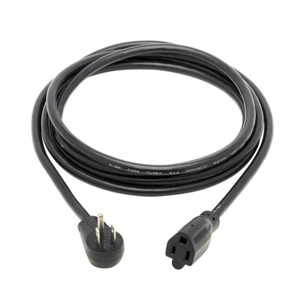 Tripp Lite series Power Extension Cord, Right-Angle NEMA 5-15P to NEMA 5-15R - Heavy-Duty, 15A, 120V, 14 AWG, 10 ft. (3.05 m), Black