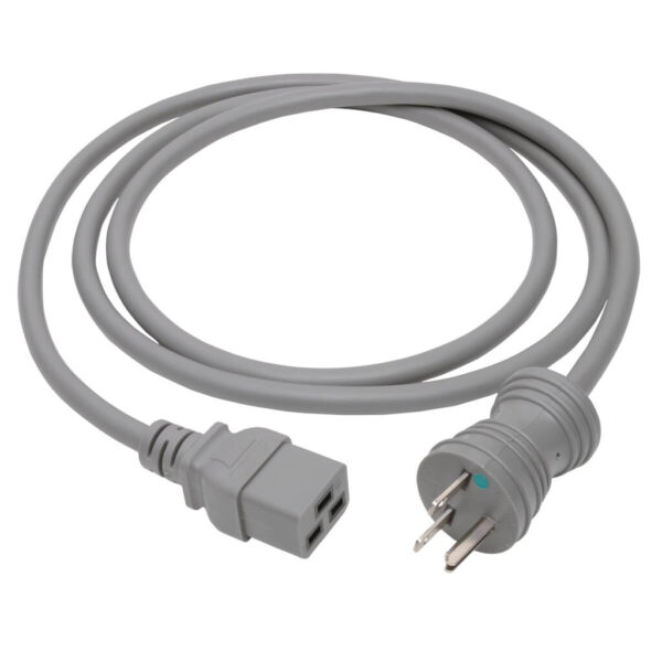 62fdc68981f7f7944bf35a0759276a5f Tripp Lite series Hospital-Grade Power Cord, NEMA 6-15P to C19 - Heavy-Duty, Green Dot, 15A, 250V, 14 AWG, 6 ft. (1.83 m), Gray
