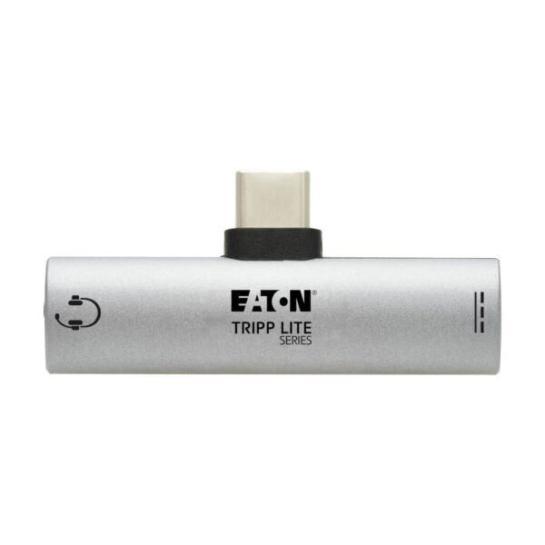 Tripp Lite series USB-C to 3.5 mm Headphone Jack Adapter for Hi-Res Stereo Audio - PD 3.0 and QC 2.0 Charging, Silver