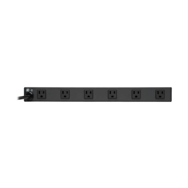 Tripp Lite series 1U Rack-Mount Power Strip, 120V, 15A, 5-15P, 12 Right-Angle 5-15R Outlets (6 Front-Facing, 6 Rear-Facing), 15 ft. (4.57 m) Cord