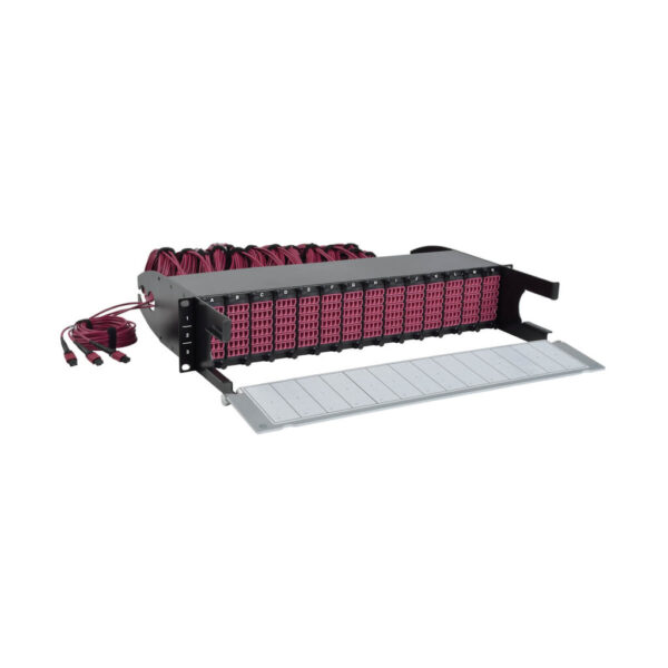 Tripp Lite 40/100Gb Fiber Breakout Patch Panel, 42 MTP QSFP to 168 LC Duplex OM4 50/125 Multimode Ports, 2U - N48K-42M8L168-B