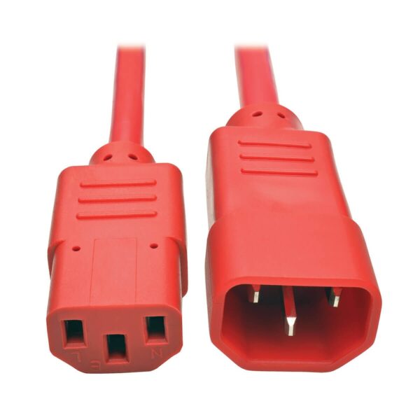 Tripp Lite series Heavy-Duty PDU Power Cord, C13 to C14 - 15A, 250V, 14 AWG, 3 ft. (0.91 m), Red