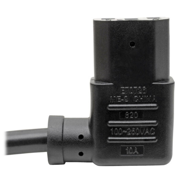 6478c780f3dedda8df2fda53c9eace74 Tripp Lite series Computer Power Cord, NEMA 5-15P to Left-Angle C13 - 10A, 125V, 18 AWG, 6 ft. (1.83 m), Black