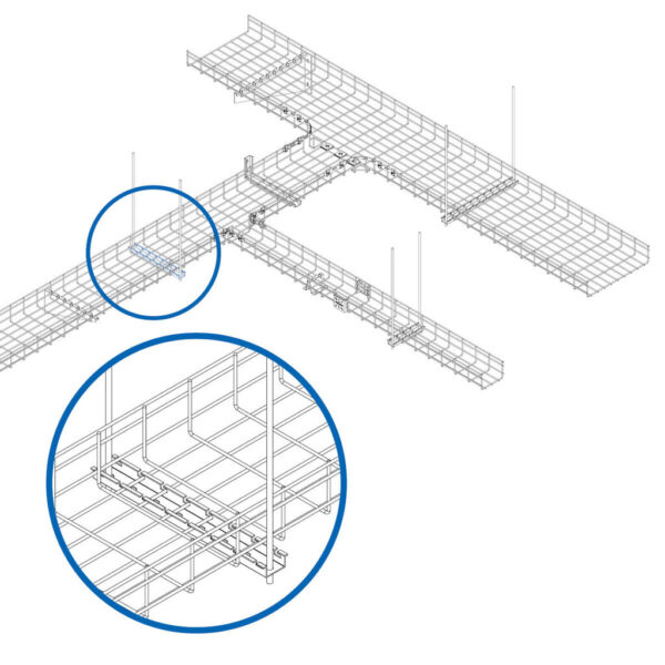 Tripp Lite series Trapeze Hanging Cross-Bracket for Wire Mesh Cable Trays, 300 mm (12 in.)