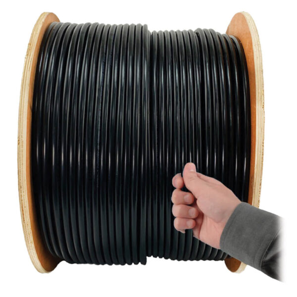 Tripp Lite series Cat6/Cat6e 600 MHz Solid-Core Direct-Burial Outdoor-Rated UTP Bulk Ethernet Cable - Black, 1,000 ft. (304.8 m)