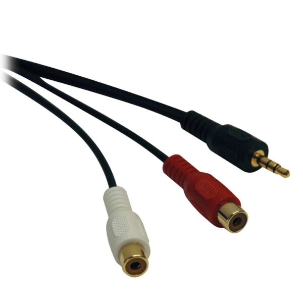 64eec655ae93d0558336fd967de65804 Tripp Lite series 3.5 mm Mini Stereo to RCA Audio Y Splitter Adapter Cable (M/2xF), 6 in. (15.2 cm)