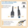 Tripp Lite series USB 3.2 Gen 1 SuperSpeed Device Cable (A to B M/M) Black, 3 ft. (0.91 m) - U322-003-BK