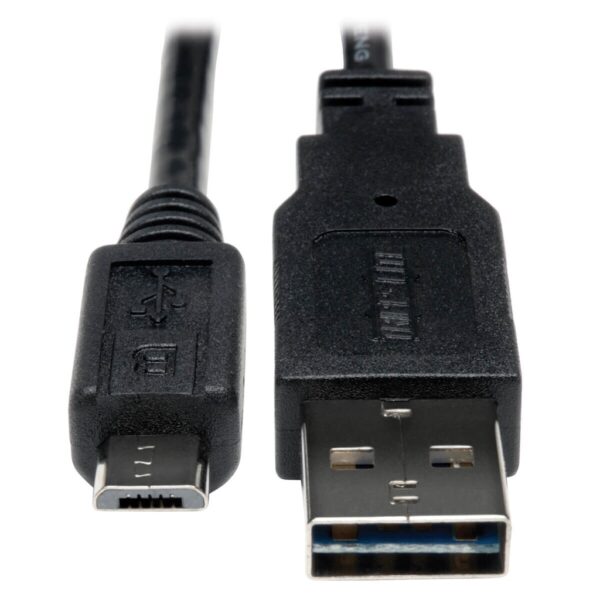 651fedd4109bb16a85d1b16a01a6eb73 Tripp Lite series Universal Reversible USB 2.0 Cable (Reversible A to 5Pin Micro B M/M), 6-in. (15.24 cm)