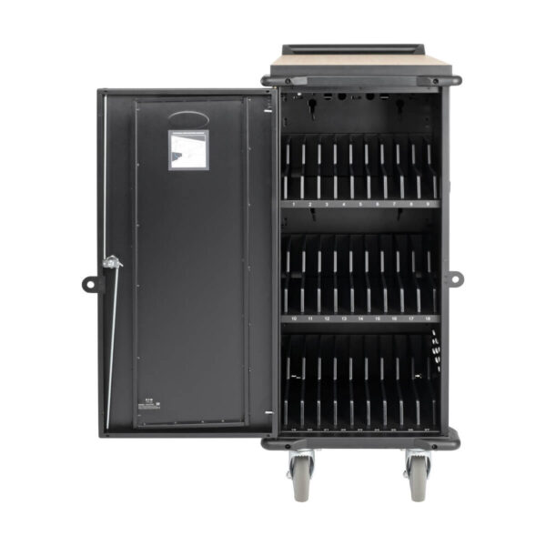 65300740b9b01ca157cb746512e27b99 Tripp Lite series 27-Device AC Charging Cart for Laptops and Chromebooks - 120V, NEMA 5-15P, 10 ft. (3.05 m) Cord, Black