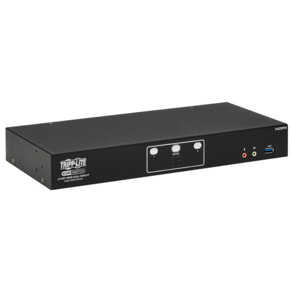Tripp Lite series 2-Port HDMI Dual-Display KVM Switch - 4K 60 Hz, USB 3.2 Gen 1, HDCP 2.2, USB Sharing, TAA - B006-HD2UA2
