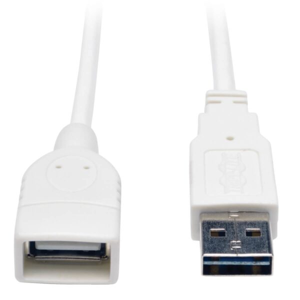 Tripp Lite series Universal Reversible USB 2.0 Extension Cable (Reversible A to A M/F), White, 3 ft. (0.91 m)