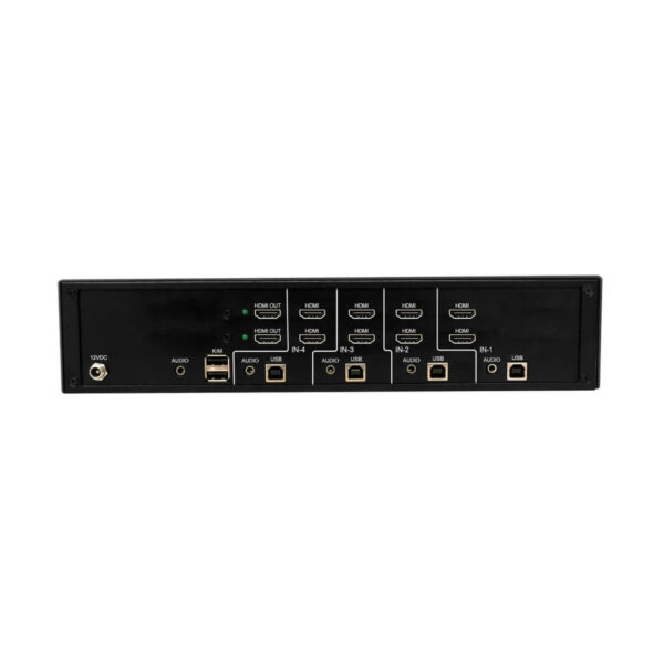 Secure KVM Switch, 4-Port, Dual Head, HDMI to HDMI, 4K, NIAP PP4.0, Audio, TAA