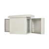 65a9c51c950b1a0648fd14d4369a6286 Tripp Lite series SmartRack Industrial Enclosure - NEMA 3R, Wall Mount, Metal, Locking, Hinged Back, Fan With Thermal Switch, 28 in. Depth, 12U, Gray