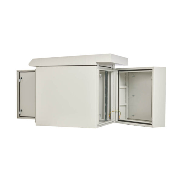 65a9c51c950b1a0648fd14d4369a6286 Tripp Lite series SmartRack Industrial Enclosure - NEMA 3R, Wall Mount, Metal, Locking, Hinged Back, Fan With Thermal Switch, 28 in. Depth, 12U, Gray
