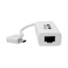 Tripp Lite series USB-C to Gigabit Network Adapter with Right Angle USB-C, Thunderbolt 3 Compatibility - White