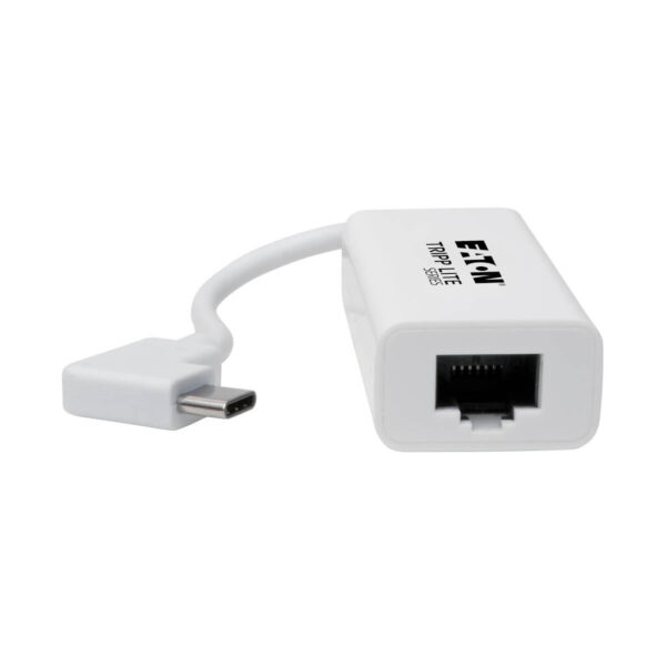 Tripp Lite series USB-C to Gigabit Network Adapter with Right Angle USB-C, Thunderbolt 3 Compatibility - White