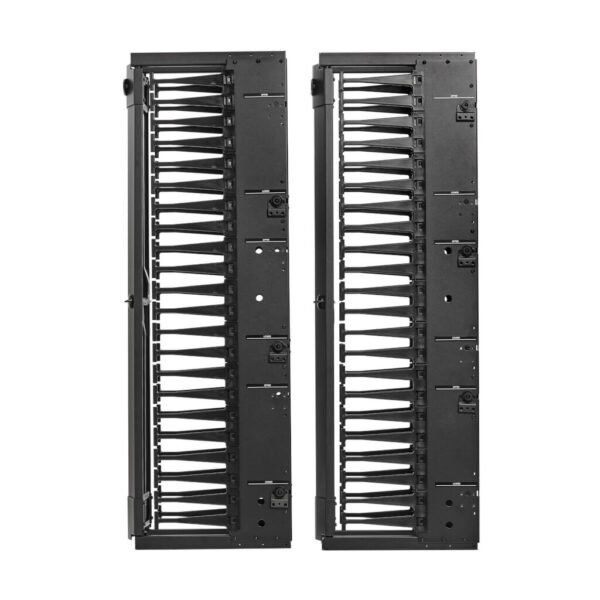 Tripp Lite series High-Capacity Vertical Cable Manager - Deep Double Finger Duct with Cover, Single Sided, 6 in. Wide, Black, 7 ft. (2.2 m)