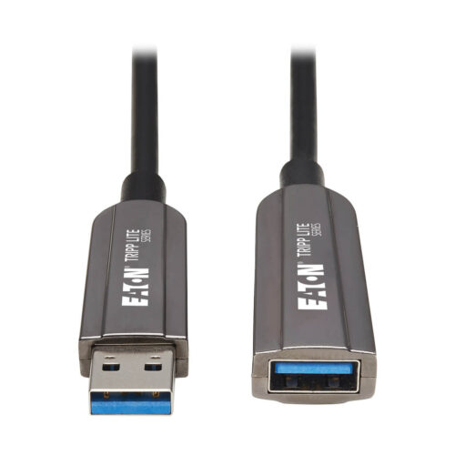 Tripp Lite series USB 3.2 Gen 1 CL3-Rated Fiber Active Optical Cable (AOC) - Extension/Repeater, A M/F, Black, 15 m (49 ft.)