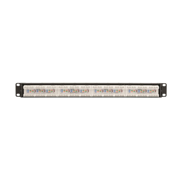 Tripp Lite series 24-Port 1U Rack-Mount Cat6a 110 Patch Panel with Cable Management Bar, 110 Punchdown, RJ45, TAA