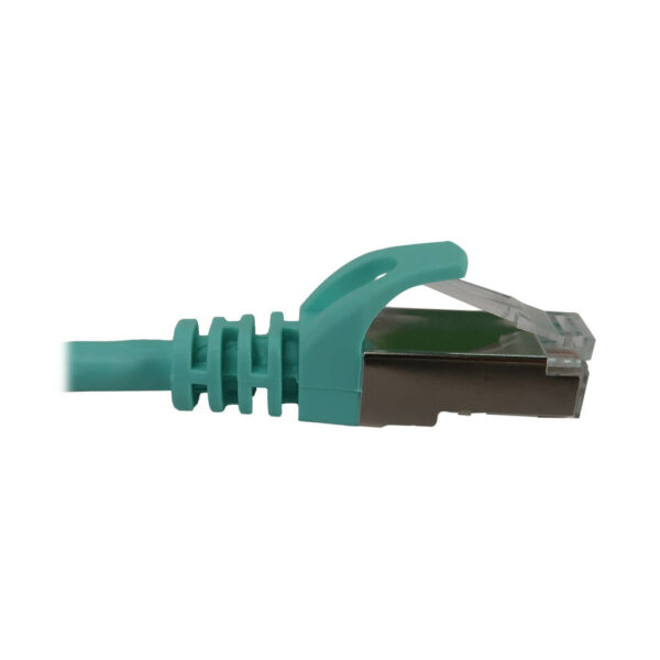 662f37fa51d2491f03df6aef23c5d2a6-1 Tripp Lite series Cat6a 10G Snagless Shielded Slim STP Ethernet Cable (RJ45 M/M), PoE, Aqua, 25 ft. (7.6 m)