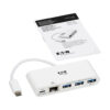 Tripp Lite series 3-Port USB-C Hub - USB 3.x (5Gpbs) Hub Ports, Gigabit Ethernet, 60W PD Charging, White