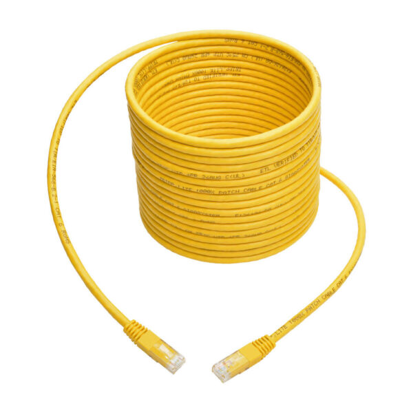 Tripp Lite series Cat6 Gigabit Molded (UTP) Ethernet Cable (RJ45 M/M), PoE, Yellow, 35 ft. (10.67 m)
