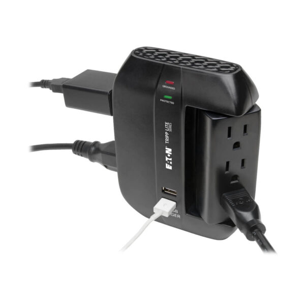 67aa7cb721c937de3ae96ac9fa7c3a29 Tripp Lite series Protect It! 6-Outlet Surge Protector with 3 Rotatable Outlets – Direct Plug-In, 1200 Joules, 2 USB Ports