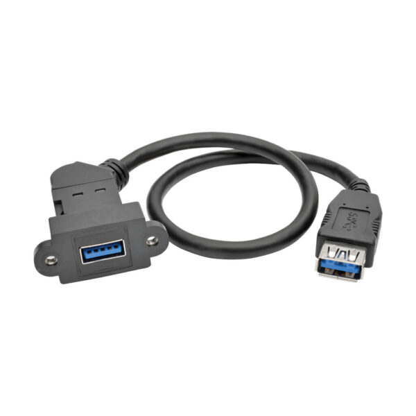 68663dd5150840ca1e141f7306d3582e Tripp Lite series USB 3.0 All-in-One Keystone/Panel Mount Coupler Cable (F/F), Angled Connector, Black, 1 ft. (0.31 m)