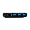 Tripp Lite series 3-Port USB-C Hub - USB 3.x (5Gpbs) Hub Ports, Gigabit Ethernet, 60W PD Charging, Black