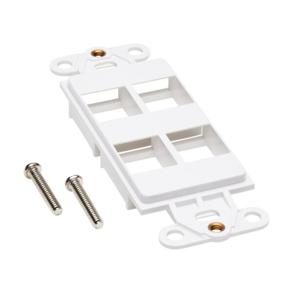 Tripp Lite series Center Plate Insert, Decora Style - Vertical, 4 Ports, TAA