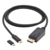 Tripp Lite series USB-C to DisplayPort Bi-Directional Active Adapter Cable (M/M), 4K 60 Hz, HDR, Locking DP Connector, 3 ft. (0.9 m), TAA