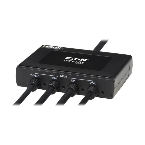 68bebddaee574a6f461895b313d8649d Tripp Lite series 4-Port Presentation Adapter, 4K 60 Hz (4:4:4) HDMI, DP, USB-C and 1080p VGA to HDMI, Built-In Cables, TAA