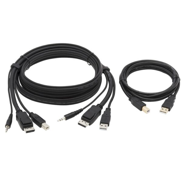 Tripp Lite series DisplayPort KVM Cable Kit - DP, USB, 3.5 mm Audio (3xM/3xM) + USB (M/M), 4K, 4:4:4, 6 ft. (1.83 m), Black