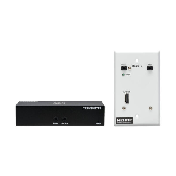 Tripp Lite series HDMI over Cat6 Extender Kit, Box Transmitter/Wall Plate Receiver, 4K 60 Hz, 4:4:4, IR, PoC, HDR, HDCP 2.2, 230 ft., TAA