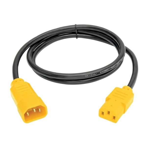 Tripp Lite series PDU Power Cord, C13 to C14 - 10A, 250V, 18 AWG, 4 ft. (1.22 m), Yellow