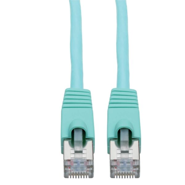 Tripp Lite series Cat6a 10G Snagless Shielded STP Ethernet Cable (RJ45 M/M), PoE, Aqua, 30 ft. (9.14 m)